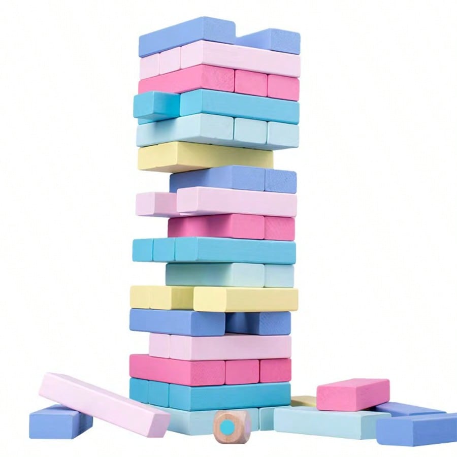 Kids Education Number - Wooden Stacking Tumbling Tower Game, 51Pcs